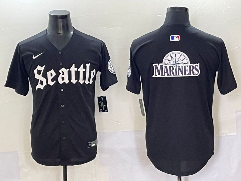 Men 2025 Seattle Mariners Blank black Five generations Joint Name Nike MLB Jersey style 21->seattle mariners->MLB Jersey